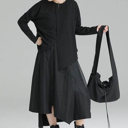 Asymmetry Round-Neck T-Shirt【TR3146】