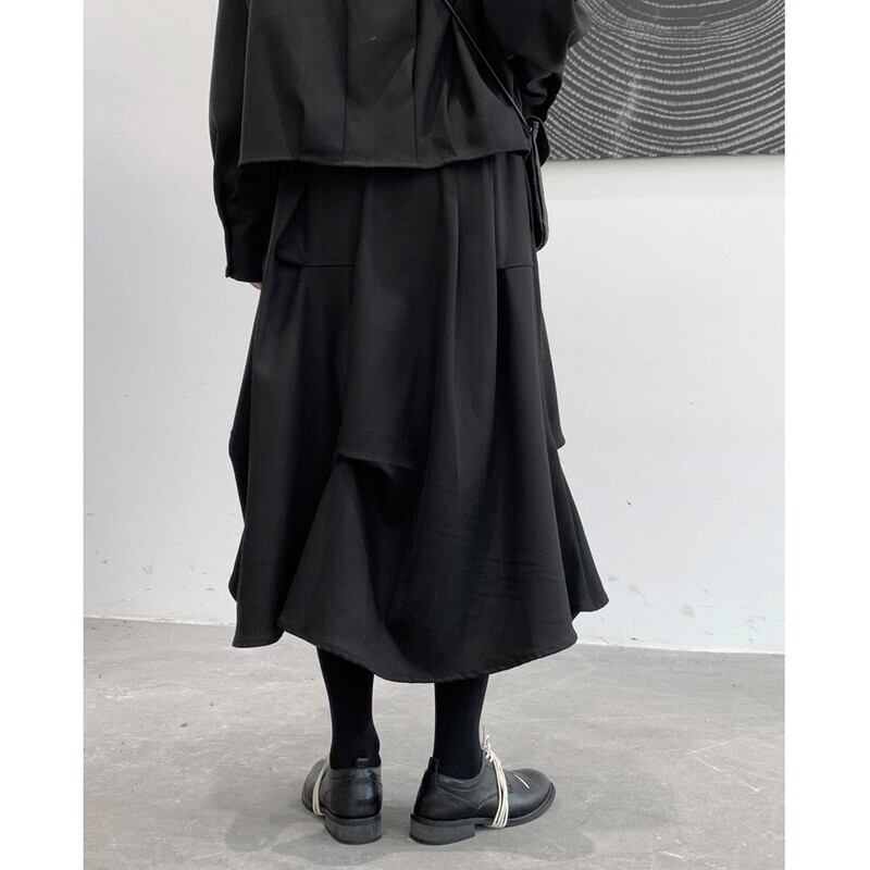 Asymmetry Wool Skirt【TR3173】