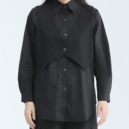 Fake-Layered Vest Collared Shirt【TR3135】