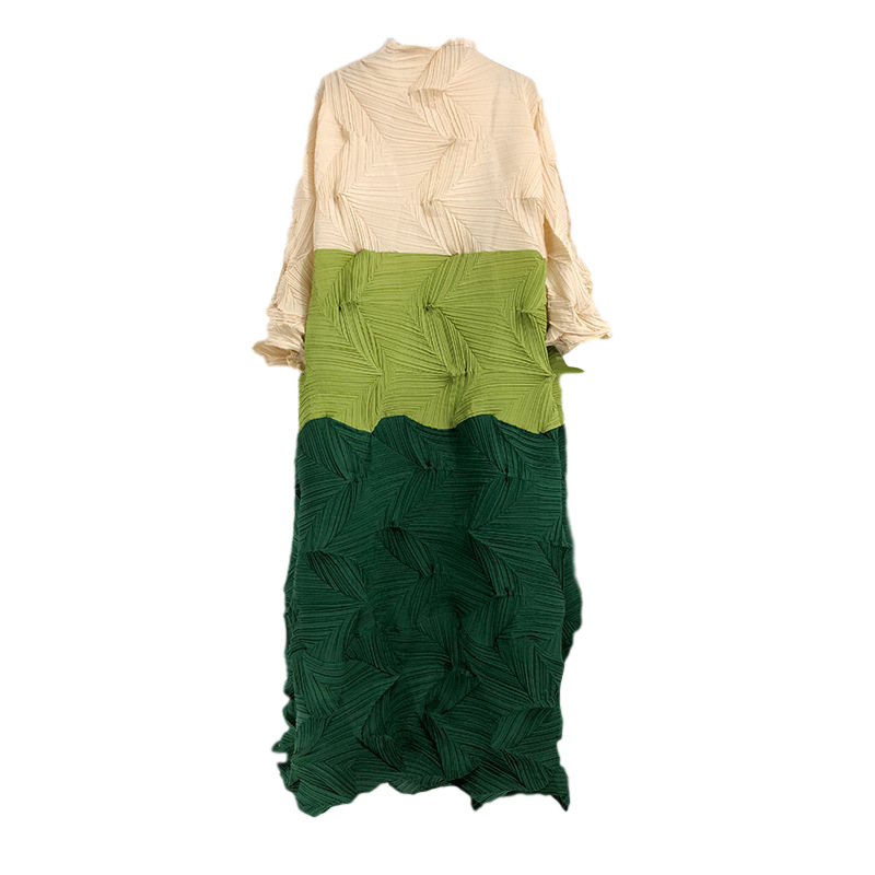 Tricolor Wrinkled All-in-one Dress【TR1454】