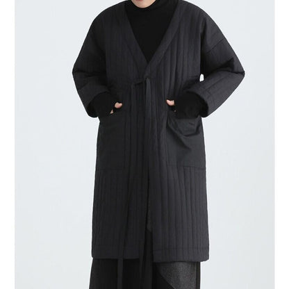 Long V-Neck Pleats Jacket【TR3260】
