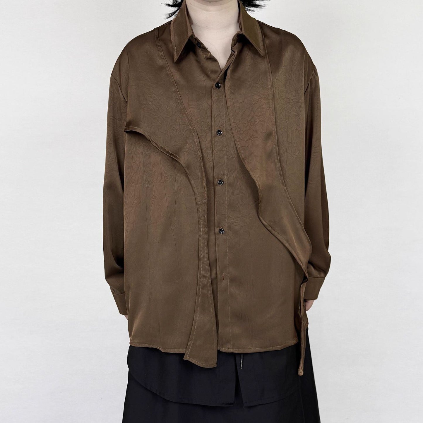 Asymmetry Loose Collared Shirt【TR3324】