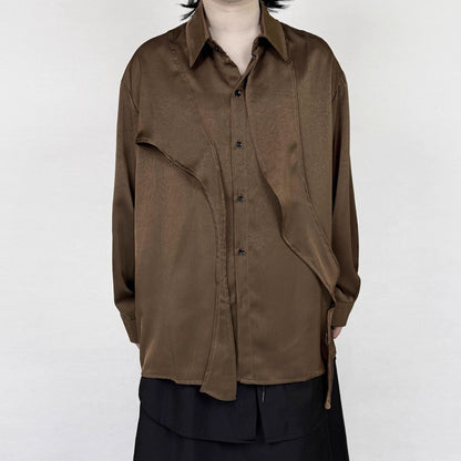 Asymmetry Loose Collared Shirt【TR3324】