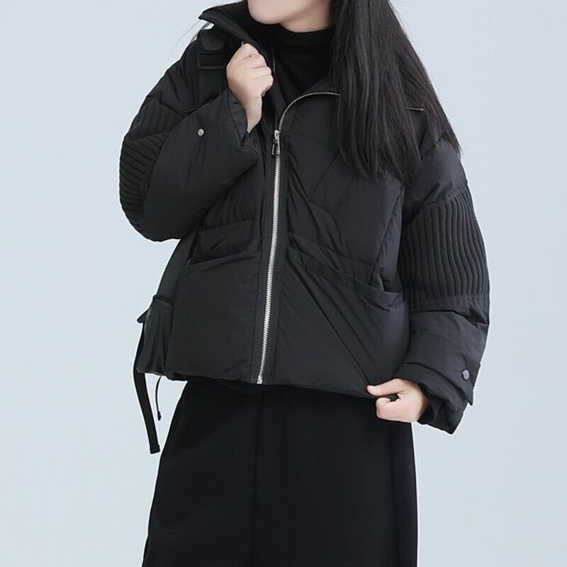 High-Neck Zip Knit Jacket【TR3259】