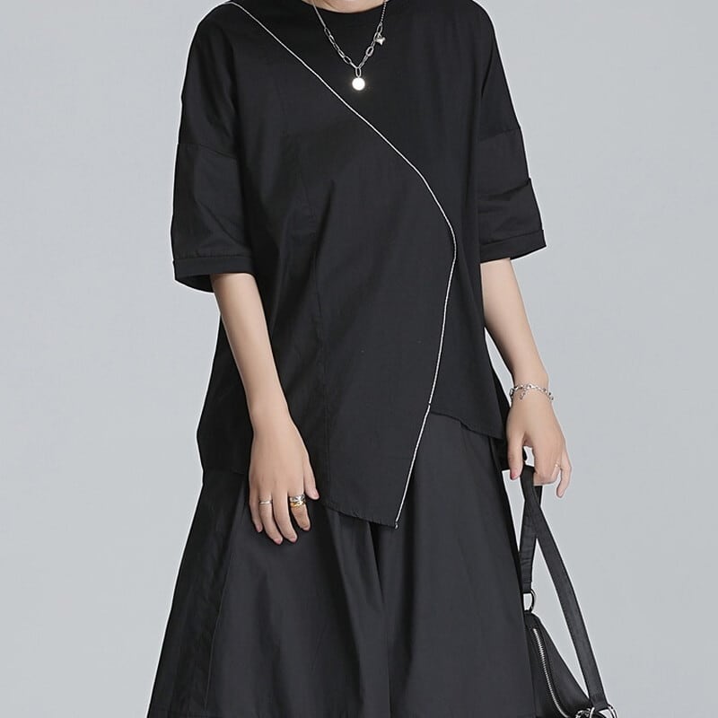 Asymmetry Line T-Shirt【TR3147】