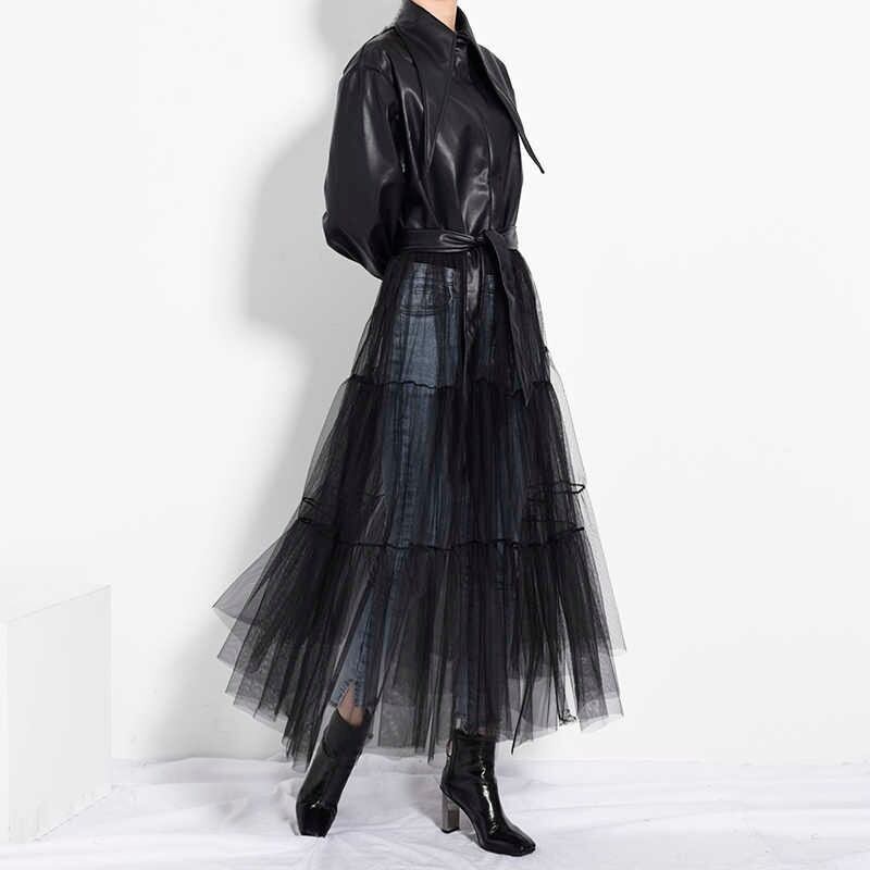 Synthetic Leather Mesh Jacket【TR1199】