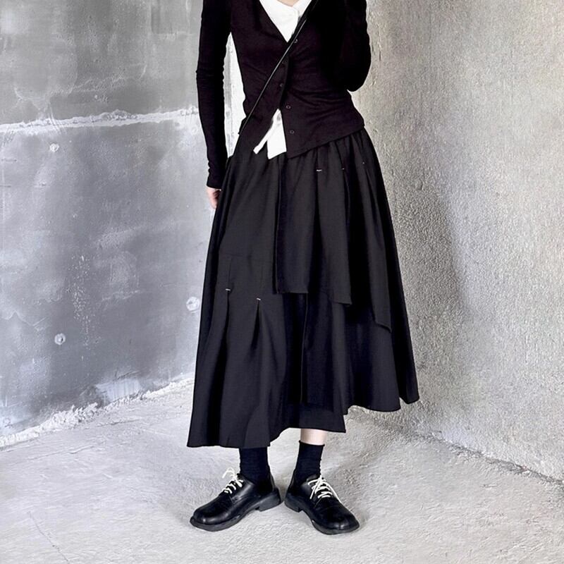 Asymmety Patchwork Skirt【TR3184】