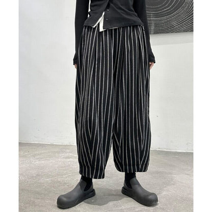 Stripe Balloon Roll-Up Pants【TR3213】