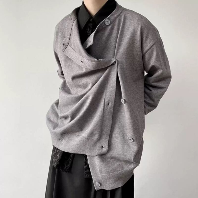 Asymmetric Button Jacket【TR3346】