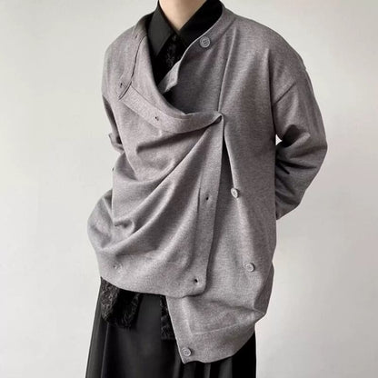 Asymmetric Button Jacket【TR3346】