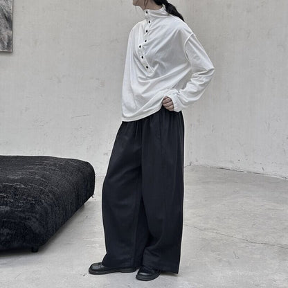 Half-Button Mock-Neck T-Shirt【TR3140】