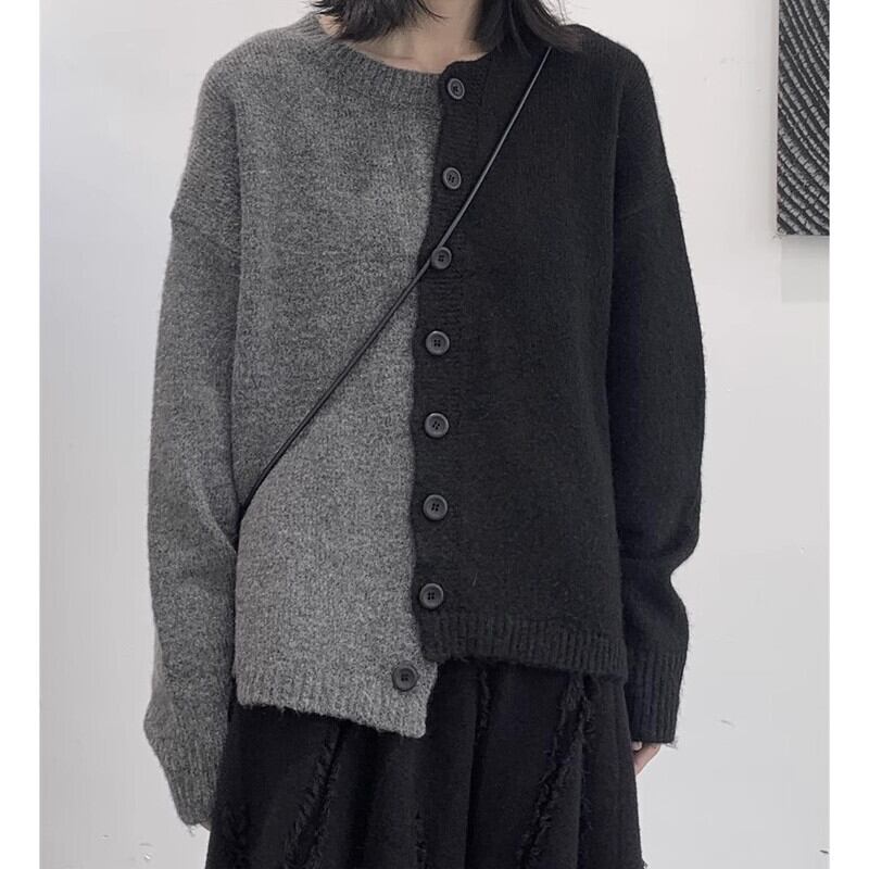 Bi-Color Unique Knit Jacket【TR3265】