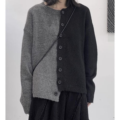 Bi-Color Unique Knit Jacket【TR3265】