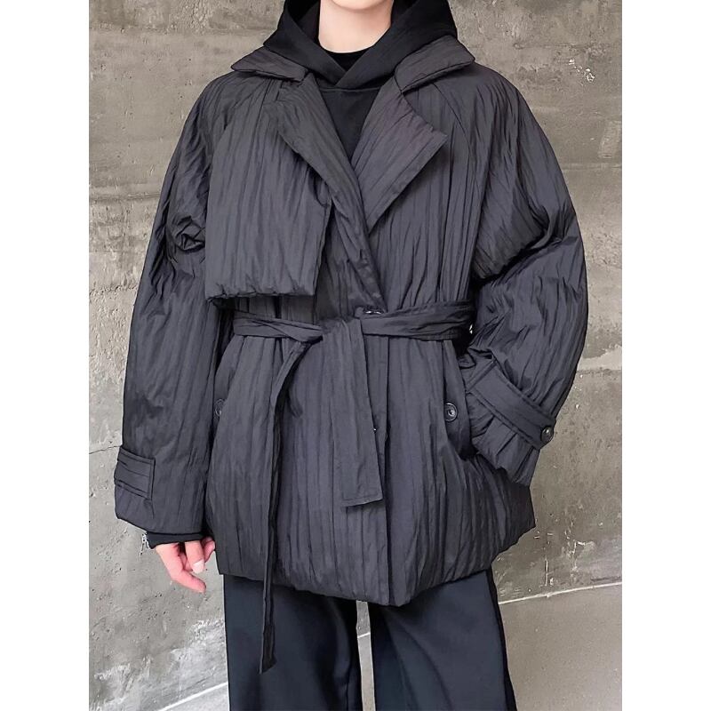 Crinkle Oversize Belted Jacket【TR3327】