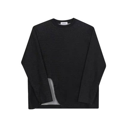 Curved Hem Cutout Long T-shirt【TR3351】