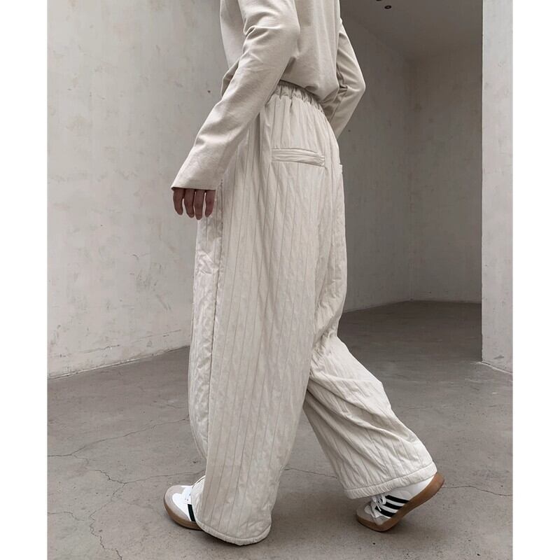 Embossed Pleats Loose Pants【TR3192】