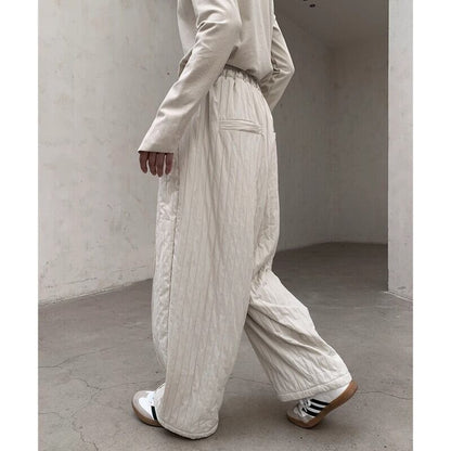 Embossed Pleats Loose Pants【TR3192】