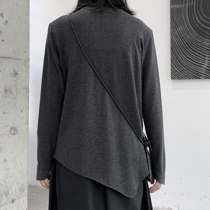 Asymmetry High-Neck T-Shirt【TR3138】