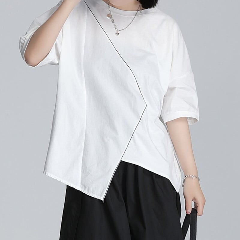Asymmetry Line T-Shirt【TR3147】