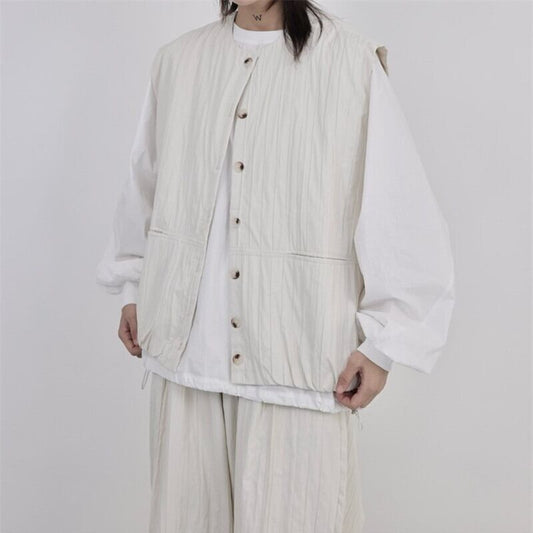 Pleats Simple Pocket Vest【TR3232】