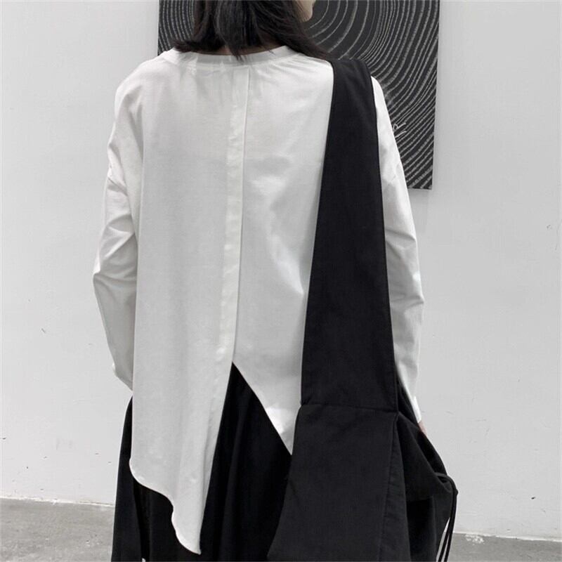 Asymmetry No-Collar Collared Shirt【TR3137】