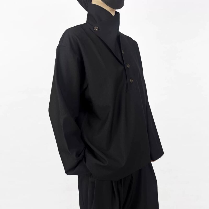 Convertible High-Collar Collared Shirt【TR3358】