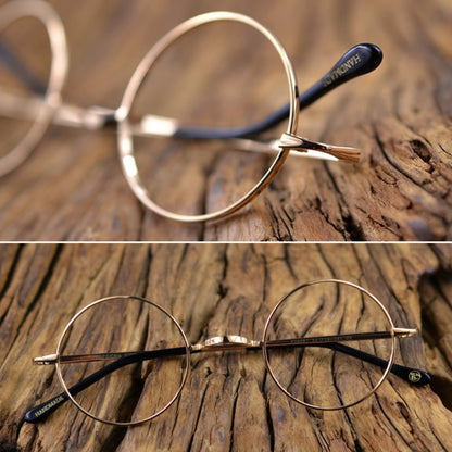 〈Titanium〉Vintage no nose Round Glasses【TR2570】