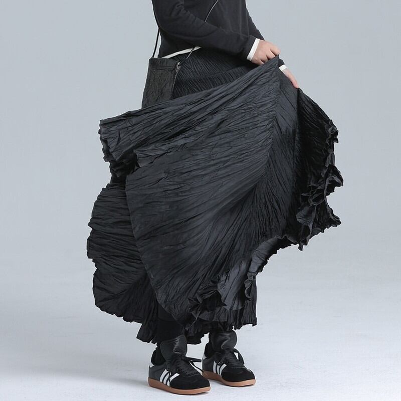 Crinkle Flare Skirt【TR3183】