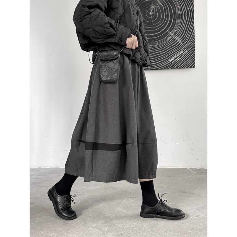 Bi-Color High-Waist Flare Skirt【TR3175】