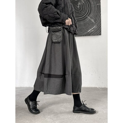 Bi-Color High-Waist Flare Skirt【TR3175】