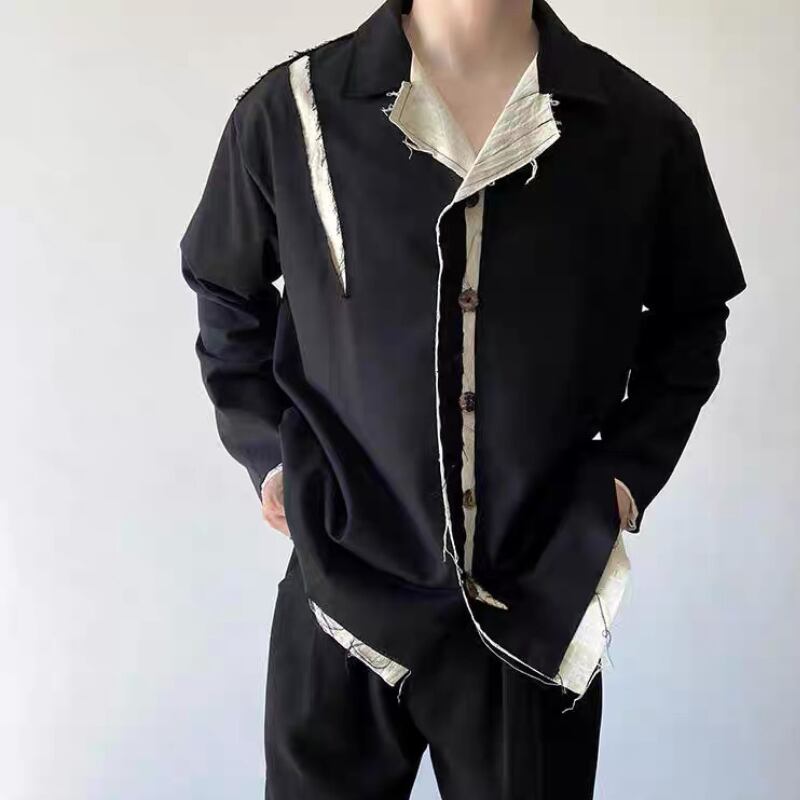 Frayed Contrast Panel Jacket【TR3341】