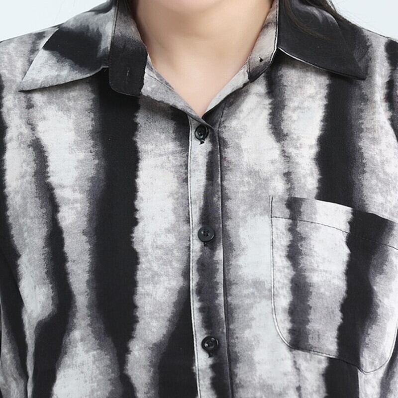 Water-Color Stripe Collared Shirt【TR3133】