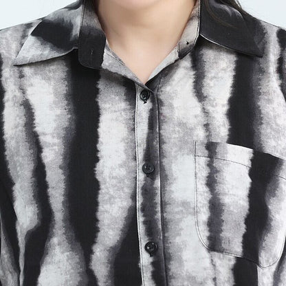 Water-Color Stripe Collared Shirt【TR3133】