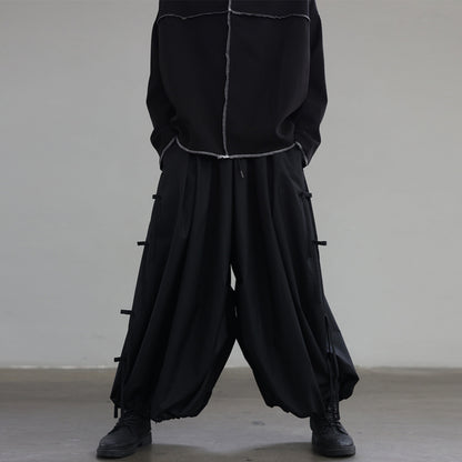 Side Ribbon Wide Jogger Pants【TR3277】