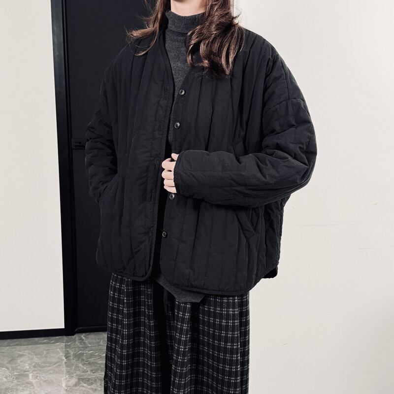 No-Collar V-Neck Jacket【TR3256】