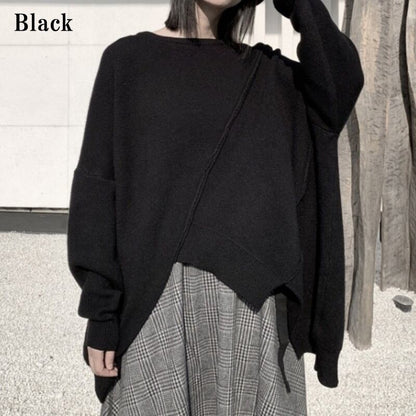 Knit Asymemtry T-Shirt【TR3266】
