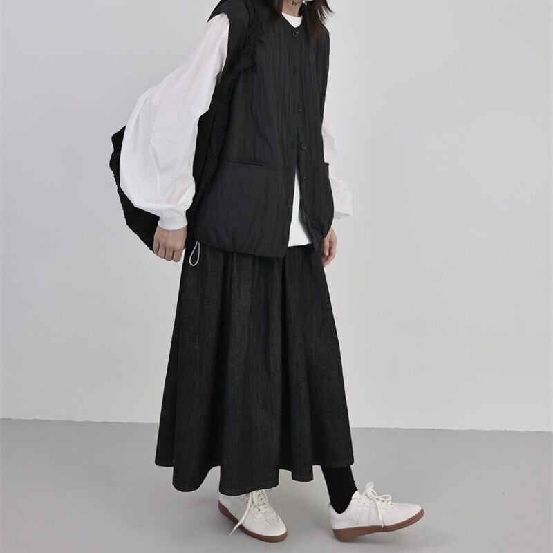 Pleats Simple Pocket Vest【TR3232】