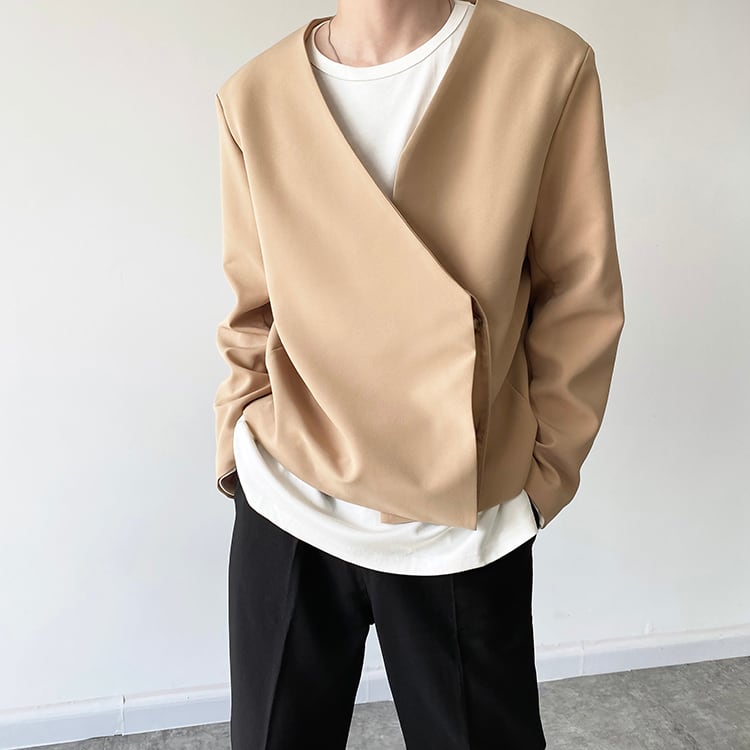 Casual Collarless Jacket【TR2481】