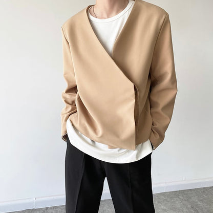 Casual Collarless Jacket【TR2481】