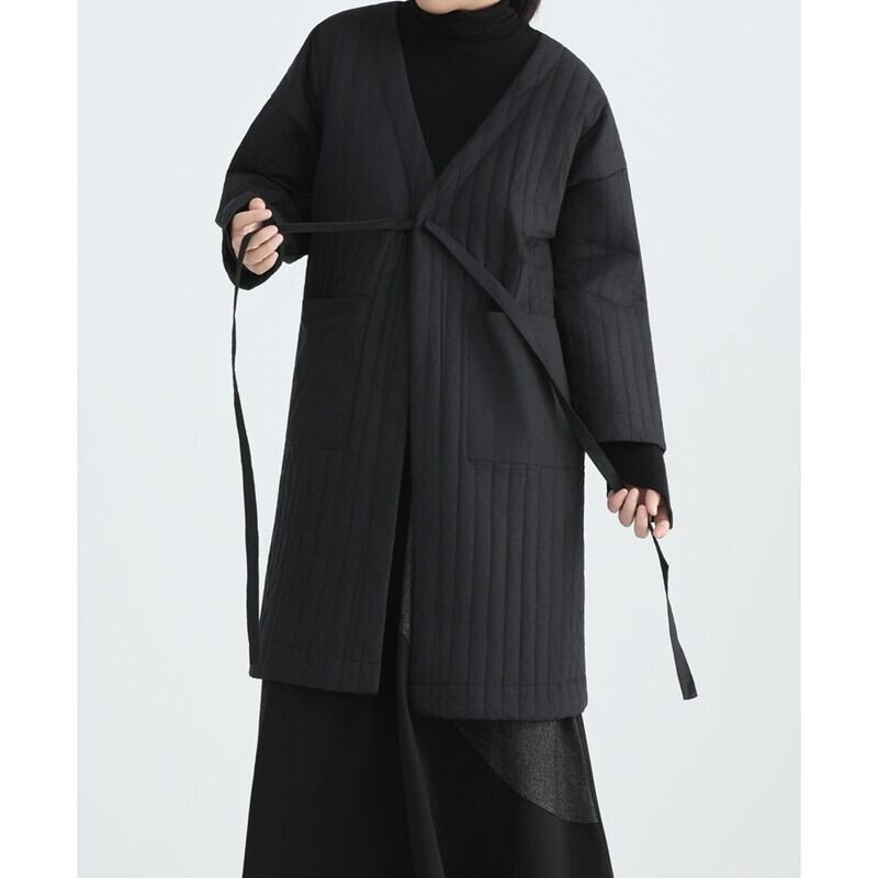 Long V-Neck Pleats Jacket【TR3260】