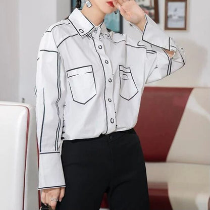 〈Unisex〉Graffiti Print Shirt【TR1037】
