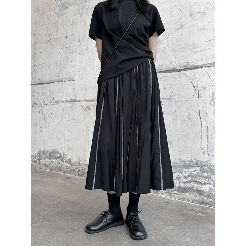 Bi-Color Pleats Skirt【TR3171】