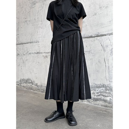 Bi-Color Pleats Skirt【TR3171】