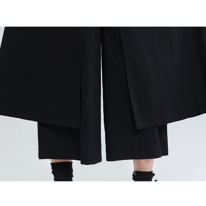Wide Cropped Layered Pants【TR3221】