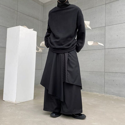 Oversized Fleece High-Neck T-shirt【TR3328】