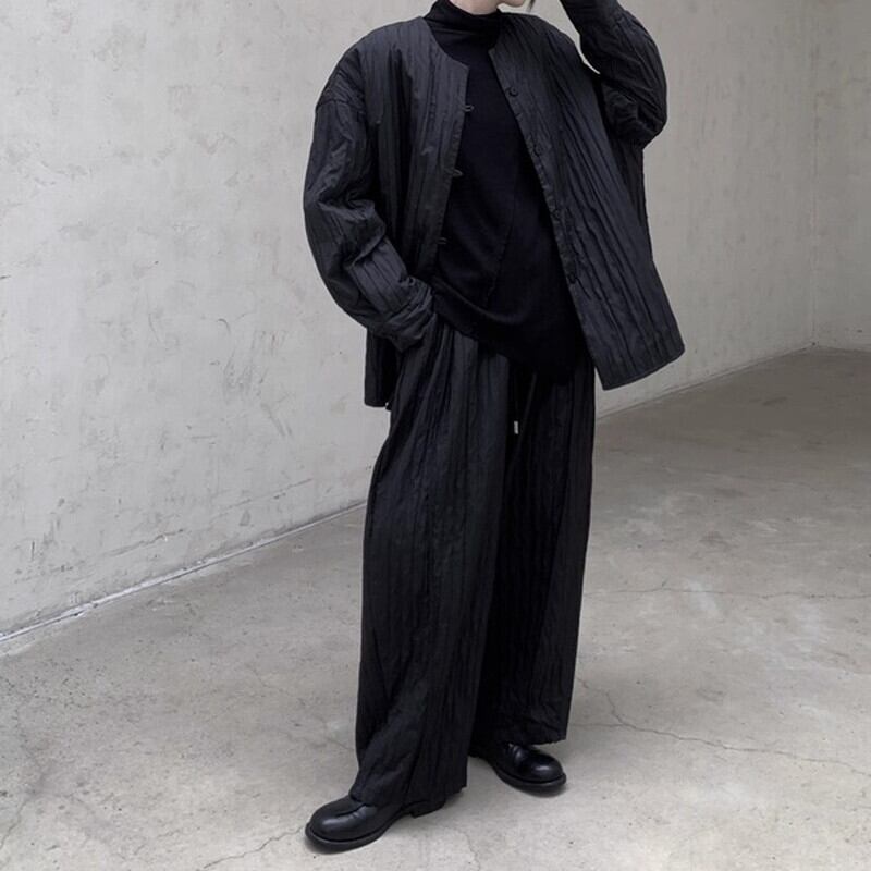 Pleats No-Collar Jacket【TR3244】