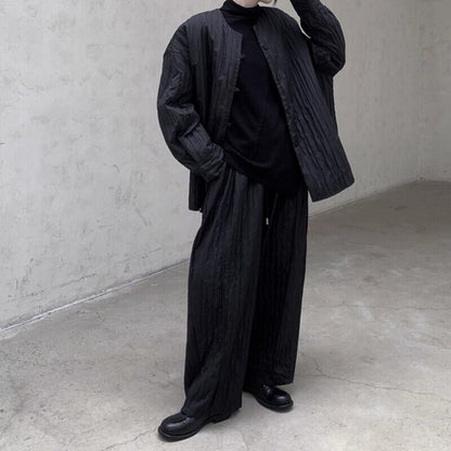 Pleats No-Collar Jacket【TR3244】