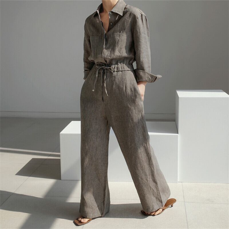 〈Unisex〉Wide Leg Jump Suit Setup【TR2880】