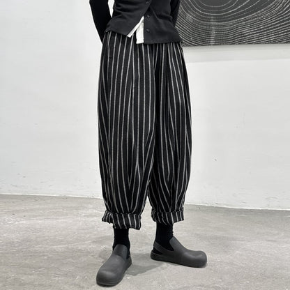 Stripe Balloon Roll-Up Pants【TR3213】