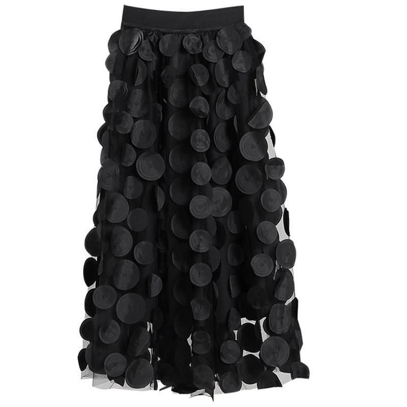 Mesh Long Three-dimensional Skirt【TR1338】